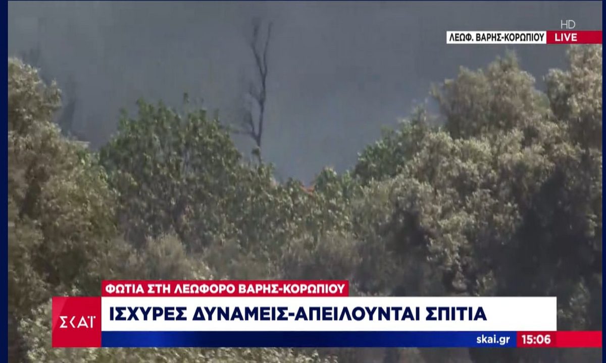 Φωτιά στη Βάρης – Κορωπίου: Πολλές κλήσεις για απεγκλωβισμούς ηλικιωμένων στο Κίτσι!