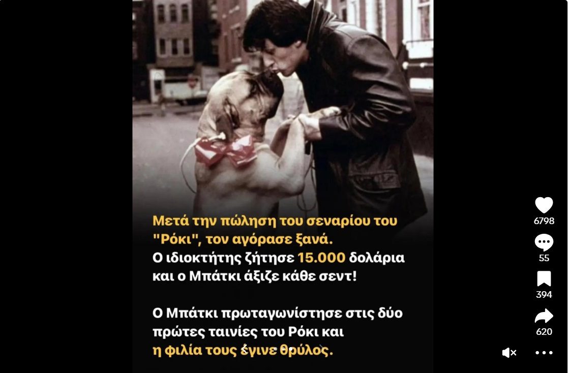 Η συγκινητική ιστορία με τον σκύλο του Σιλβλέστερ Σταλόνε τον οποίο ο θρυλικός ηθοποιός αναγκάστηκε να πουλήσει για για μόλις 5 δολάρια όταν ήταν πολύ φτωχός και αγόρασε πίσω για 15.000