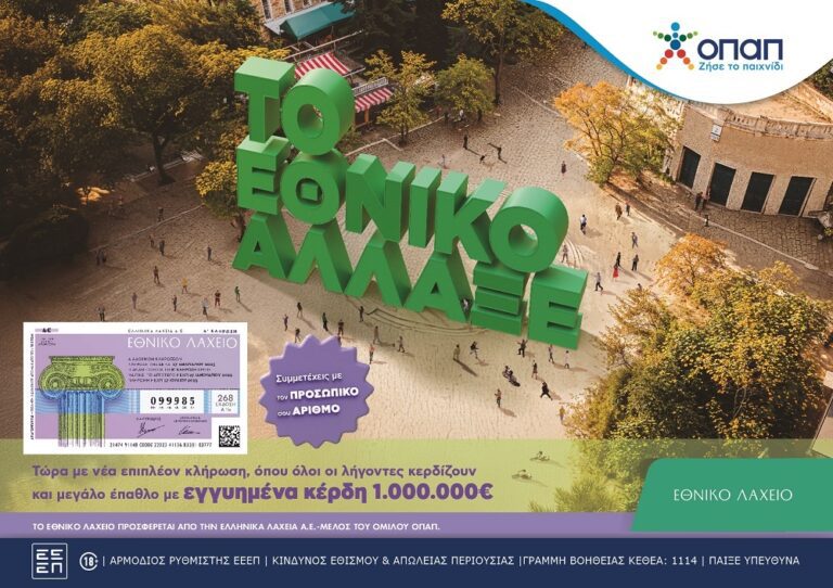 Την Τετάρτη 9 Απριλίου ξεκινούν οι κληρώσεις για την 269η έκδοση του Εθνικού Λαχείου –  Από λαχειοπώλη στην Αθήνα προμηθεύθηκε τον λαχνό του ο νικητής του 1 εκατ. ευρώ της προηγούμενης έκδοσης