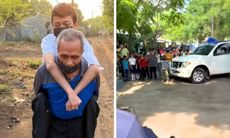 «Θα τον κουβαλάω μέχρι να πεθάνω» – Και τότε εμφανίστηκε ένα Nissan με μπλε φιόγκο