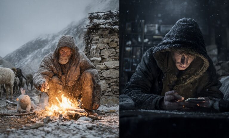 Αν χαθούν τα πάντα, εμείς δεν θα αντέξουμε ούτε μέρα. Οι παλιοί το έκαναν κάθε μέρα. Είμαστε πιο έξυπνοι ή πιο χαζοί;