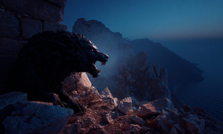 Το πιο φρικτό τέρας που εμφανίστηκε ποτέ σε ελληνικό νησί. Είχε τρία κεφάλια: ένα λιονταριού, ένα σκύλου και ένα λύκου.