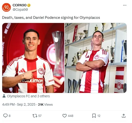 Copa90: Ο θάνατος οι φόροι και ο Ποντένσε ξανά στον Ολυμπιακό