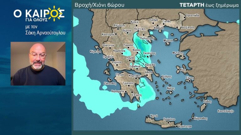 Σάκης Αρναούτογλου – Έκτακτο δελτίο : Πότε και που χαλάει ο καιρός!