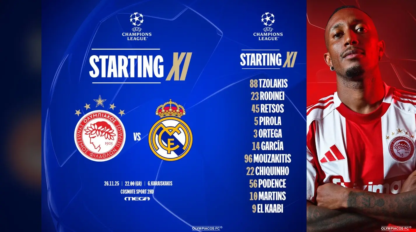 Ολυμπιακός - Ρεάλ Μαδρίτης: Εκτός και ο Μπέλιγχαμ και έκπληξη με Μουζακίτη ο Μεντιλίμπαρ