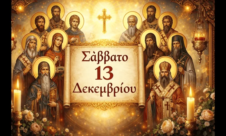 Ατζέντα: Εορτολόγιο Σάββατο 13 Δεκεμβρίου: Ποιοί γιορτάζουν σήμερα