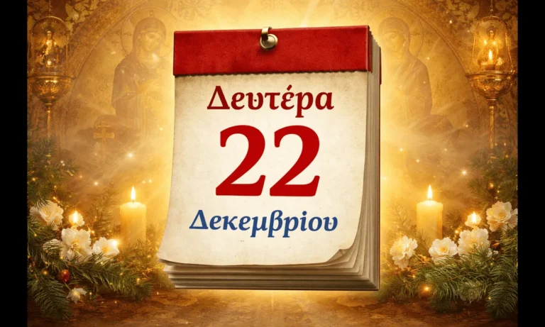 Ατζέντα: Εορτολόγιο Δευτέρα 22 Δεκεμβρίου: Ποιοι γιορτάζουν σήμερα
