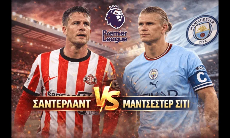 Μεταδόσεις: Σάντερλαντ – Μάντσεστερ Σίτι (1/1/2026): Πού θα δείτε απόψε τον αγώνα