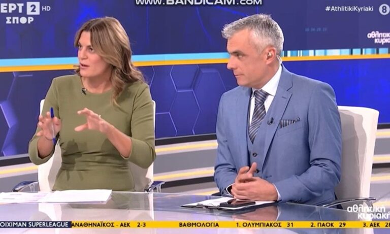 Παρεξήγηση της Χριστίνας Βραχάλη με τον Αντώνη Πανούτσο με αφορμή ερώτηση για τον Ολυμπιακό (video)