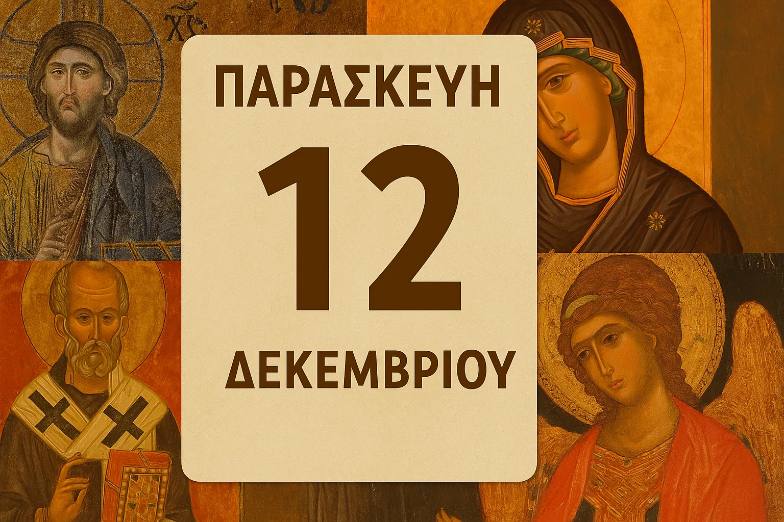 Εορτολόγιο Παρασκευή 12 Δεκεμβρίου: Ποιοί γιορτάζουν σήμερα