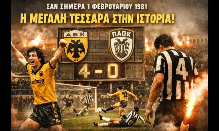 Must Read: Σαν σήμερα 1 Φεβρουαρίου 1981: Η ΑΕΚ έγραψε «τεσσάρα» στον ΠΑΟΚ