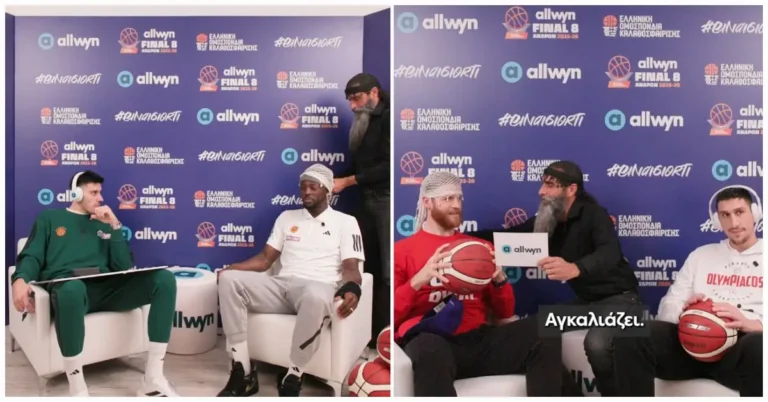 ΣΤΟΙΧΗΜΑ: Βίντεο – έπος στο Allwyn Final 8: Γκραντ και Γουόκαπ φορούν σαρίκι και απαγγέλλουν μαντινάδες σε Καλαϊτζάκη και Λαρεντζάκη (vid.)